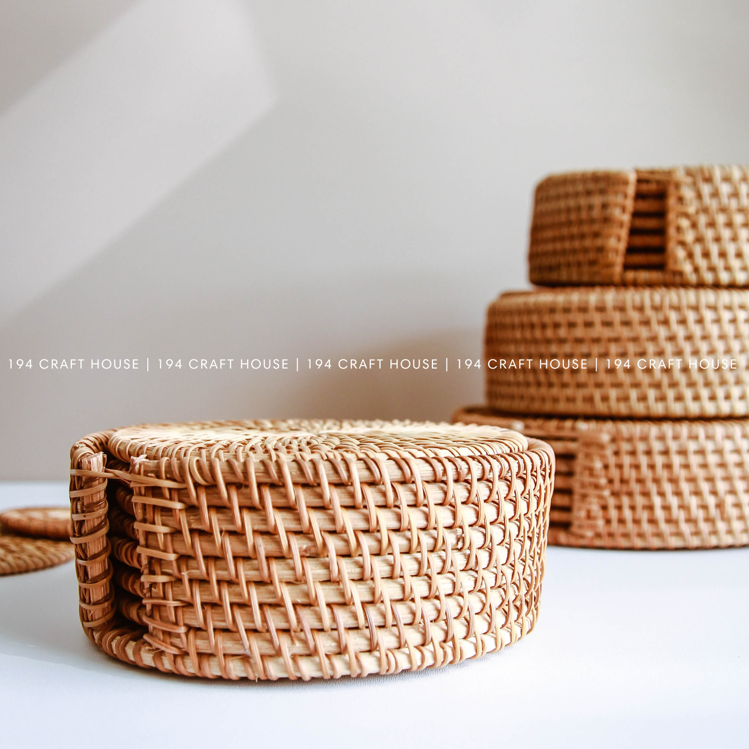 194 Craft House – wholesale Placemat – Natural Round Rattan Placemats - Home & Kitchen Decor8