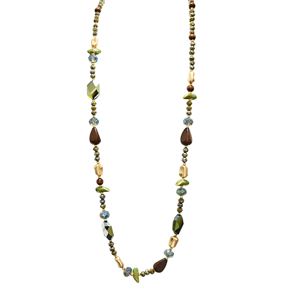 AMORINO SRL - Wholesale Beaded/Pearl Necklace - LONG NECKLACE WITH CRYSTALS AND STONES - HZM24144A2792