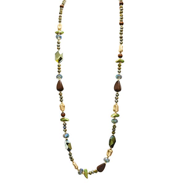 AMORINO SRL - Wholesale Beaded/Pearl Necklace - LONG NECKLACE WITH CRYSTALS AND STONES - HZM24144A2792