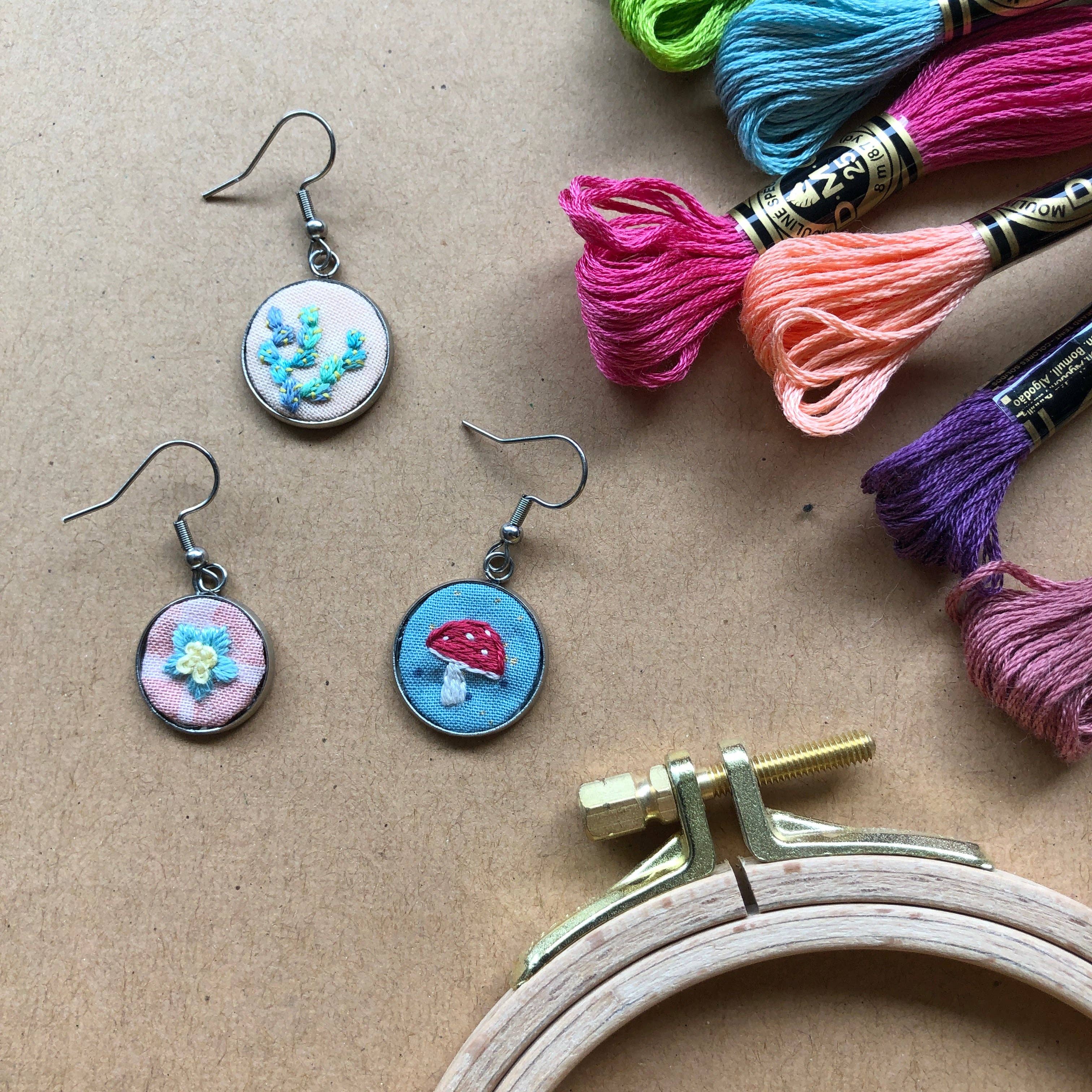 MCreativeJ - Wholesale Embroidery/Cross Stitch Supplies - Embroidered Earrings - Embroidery Kits for Beginners4