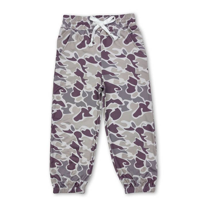 Yawoo Garments - Wholesale Pants - Kids - Brown camo pockets elastic waist boys hunting pants