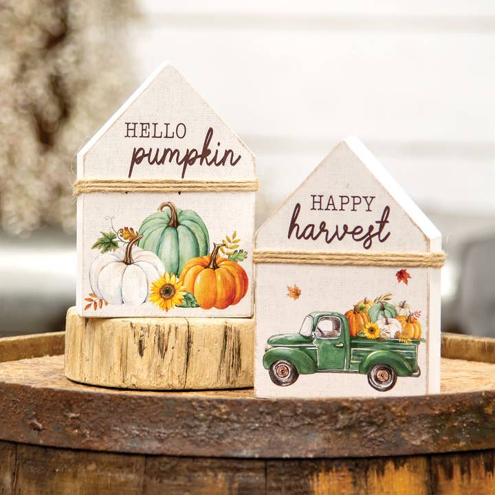 Col House Designs - Wholesale Decorative Tabletop Object - Hello Pumpkin Chunky House Sitter2