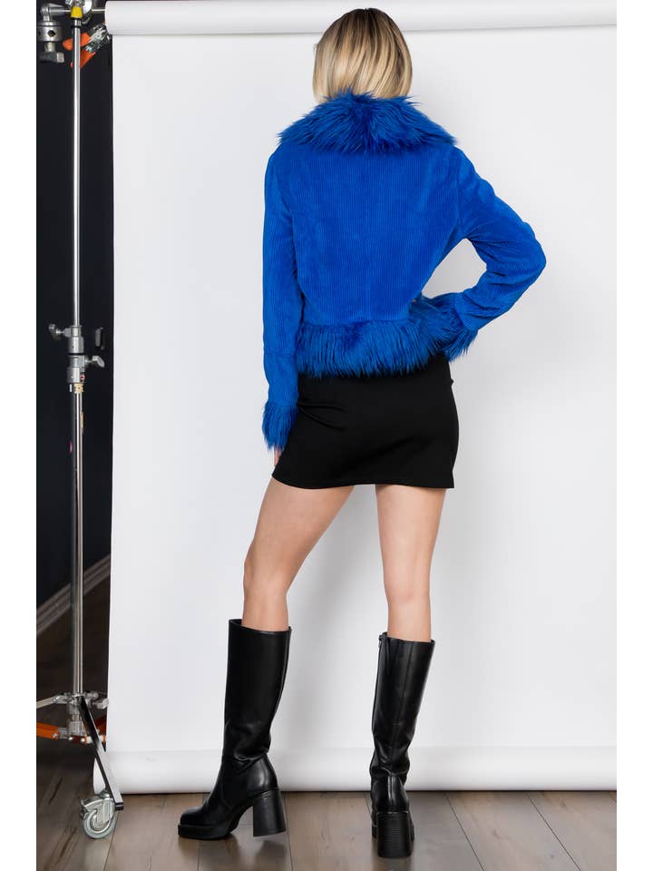 26 International - Wholesale Jacket - Women's - Faux Fur Trim Corduroy Jacket23