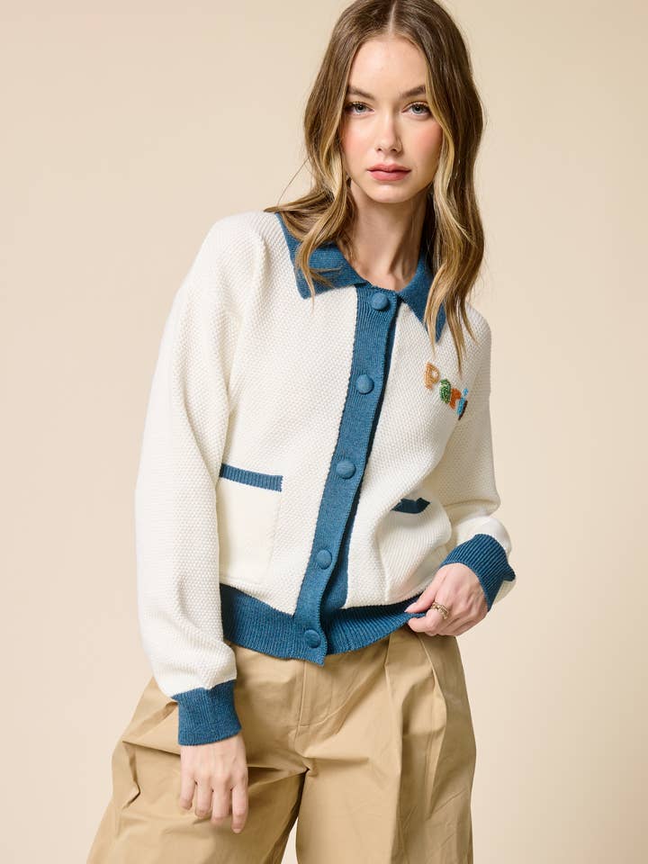 Cardigan Pull Maison Paris pour la vente par FLAT WHITE