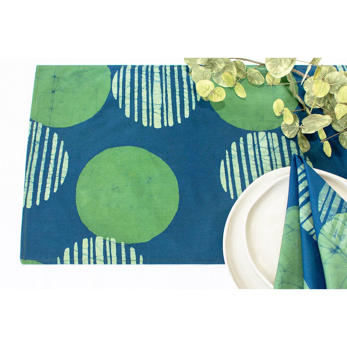 Global Mamas - Wholesale Table Runner - Table Runner-Short: Eclipse - Green-Organic0