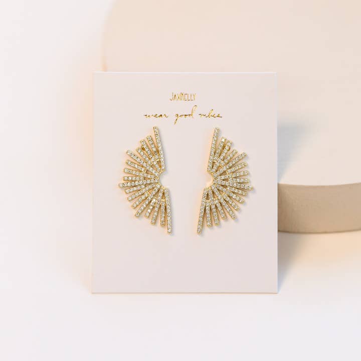 JaxKelly - Wholesale Dangle Earrings - Celestial - Sunburst - Gold Earrings4