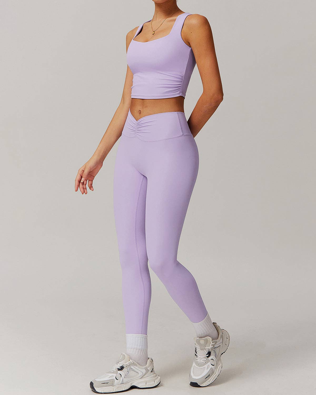 React Activewear - Wholesale Athletic Top - Women's - Lyra Crop Top - Purple3