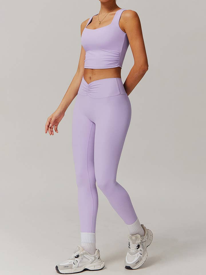 React Activewear - Wholesale Athletic Top - Women's - Lyra Crop Top - Purple3