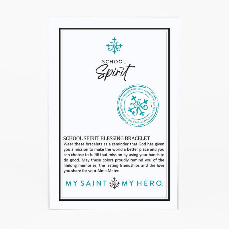 My Saint My Hero - Wholesale Woven/Braided Bracelet - School Spirit Blessing-Black/Yellow/Silver1