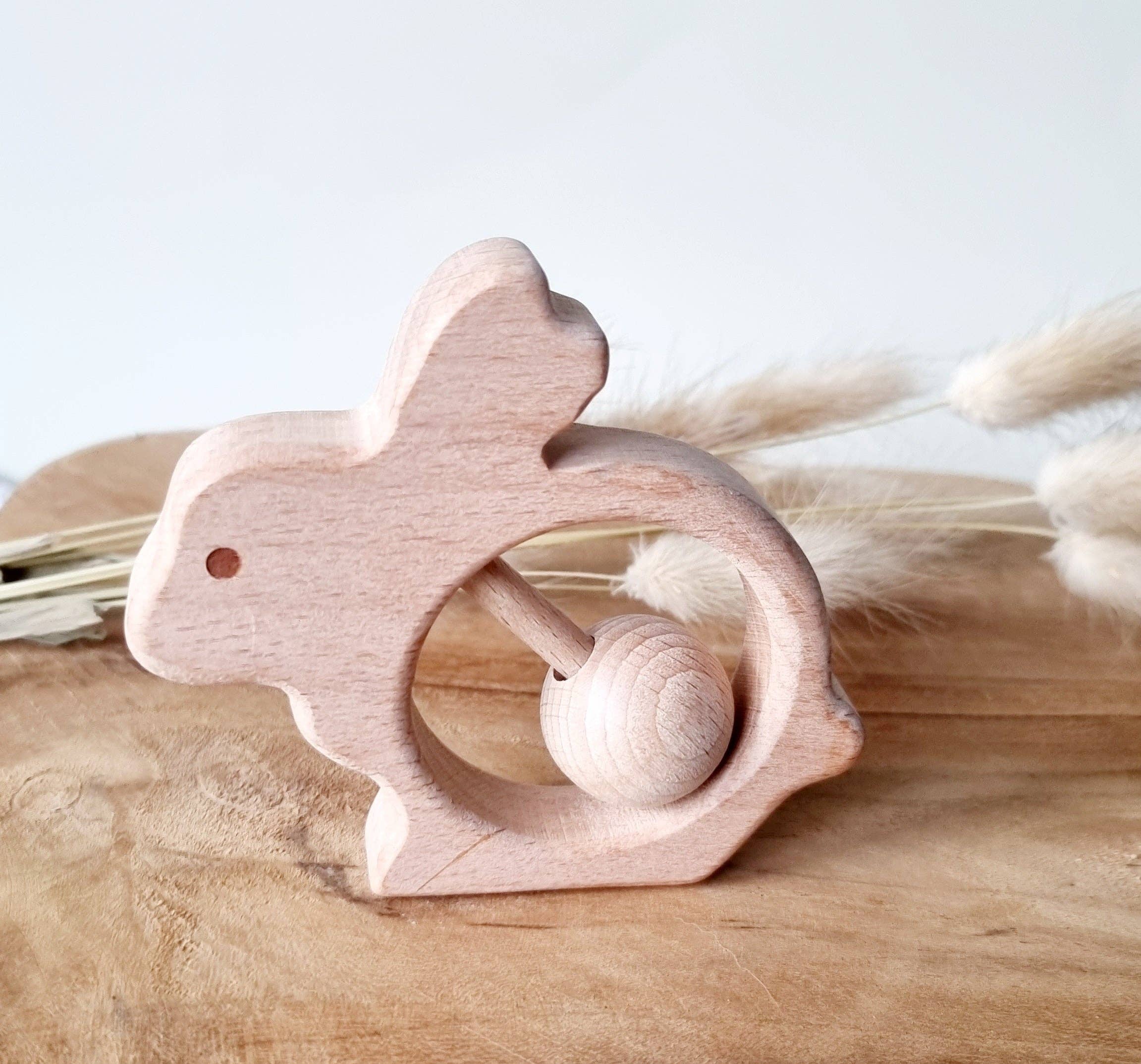 Rammelaartje - Vente Hochet mobile – bébé - Hochet lapin en bois2