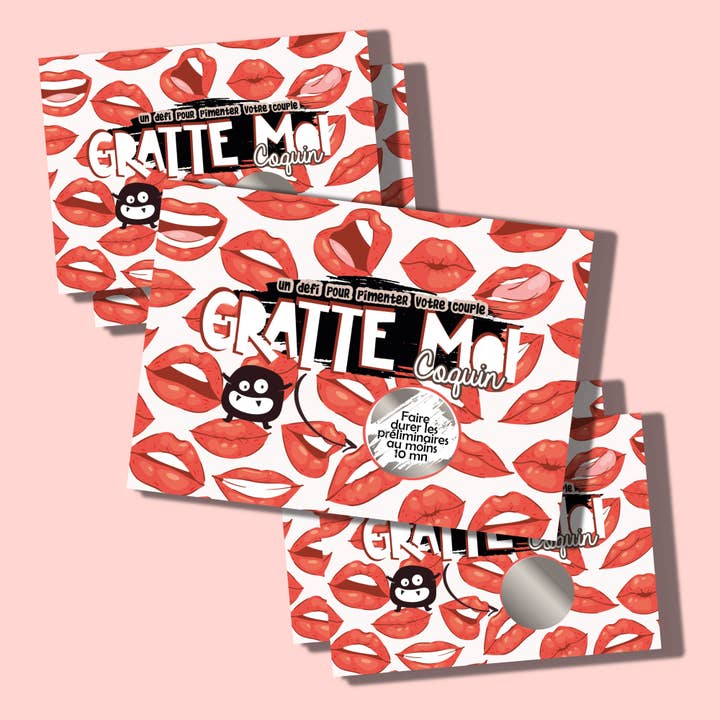 GRATTE MOI papeterie - Wholesale Card Game - Flirty Scratch Game - Pack of 5 Challenges