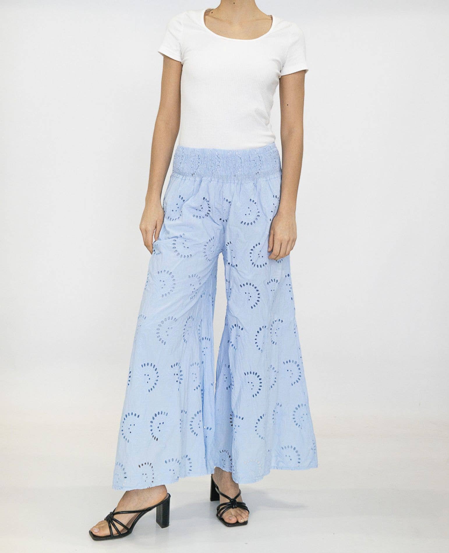 Happy look - Wholesale Pants - Women's - English embroidered wide legs pants 13