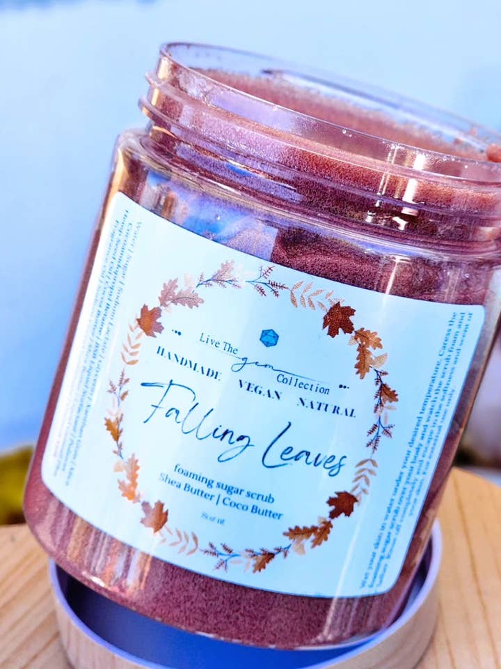 Falling Leaves Foaming Suagr Scrub for wholesale by Live The Gem Collection
