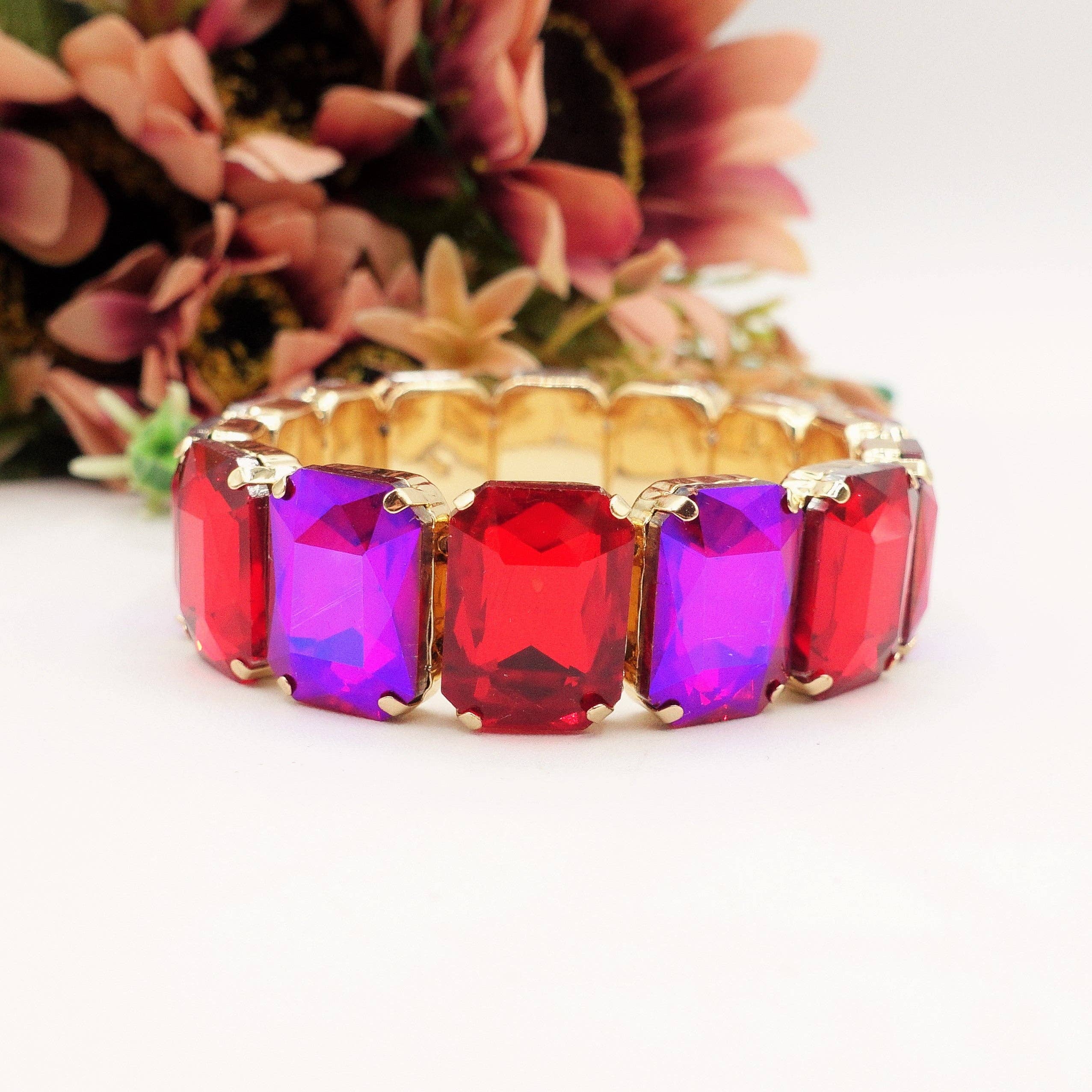 Daemon srls - Wholesale Bangle Bracelet - MARGOT - Bracciale Elasticizzato con pietre sfaccettate - LUCE COLLECTION21