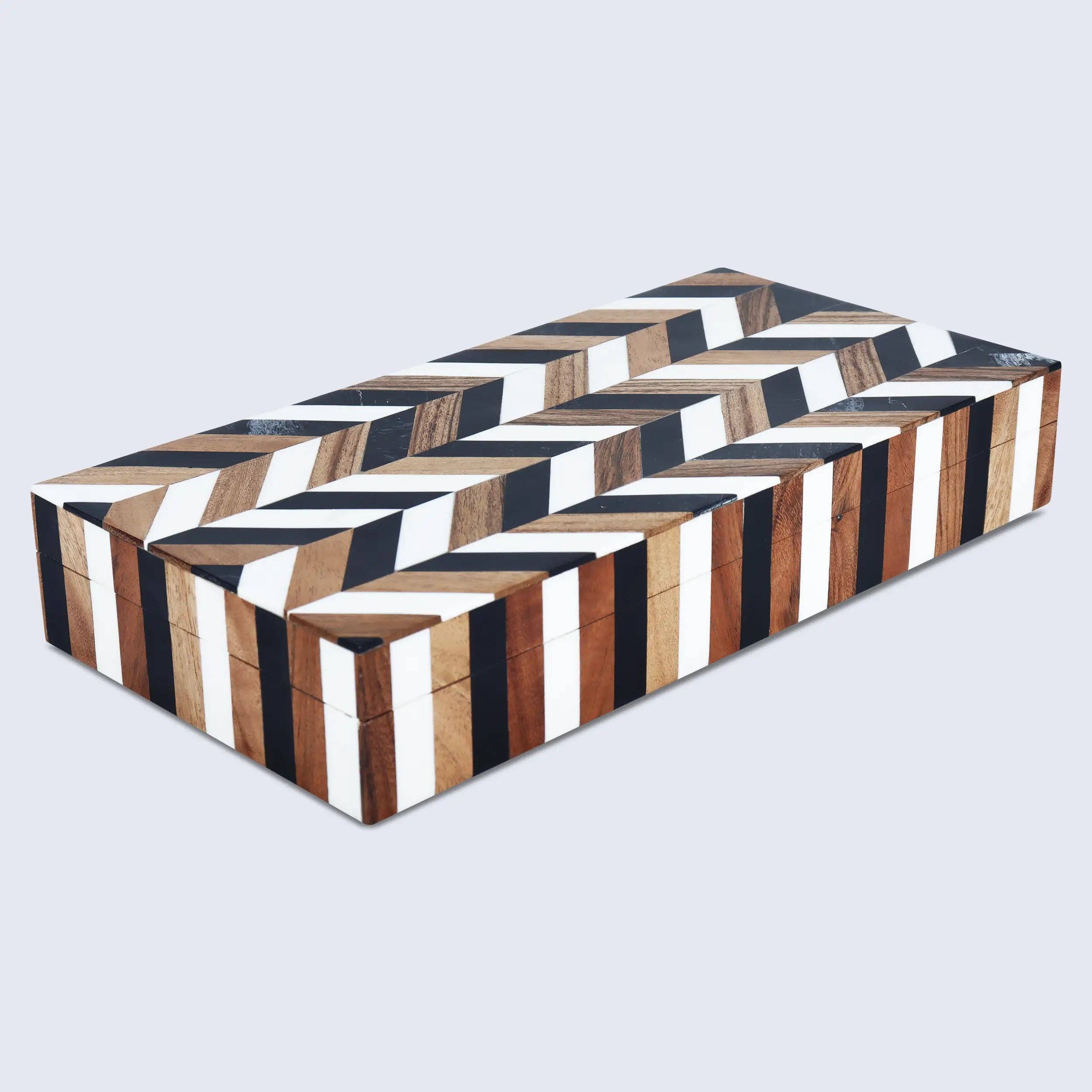 Muqeem & Brothers - Wholesale Decorative Box - Marquet Cosmo Resin Wood Inlay Decorative Storage Box7