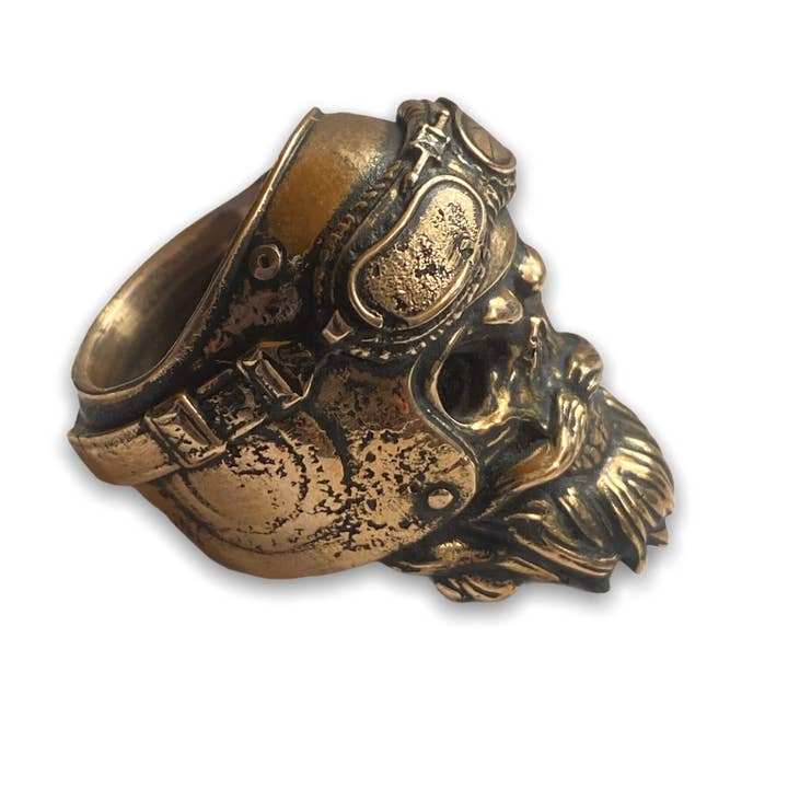 Hi Octane | SilverBotanica – wholesale Cocktail/statement ring – Bearded Biker Skull Ring10