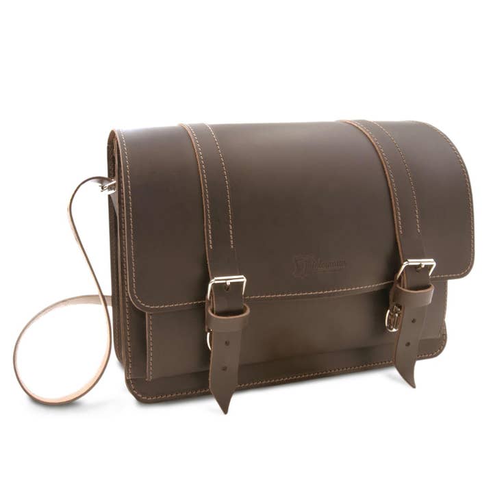 “Dhaka” leather shoulder bag | Color: dark brown for wholesale by Thielemann Leather Manufacturer