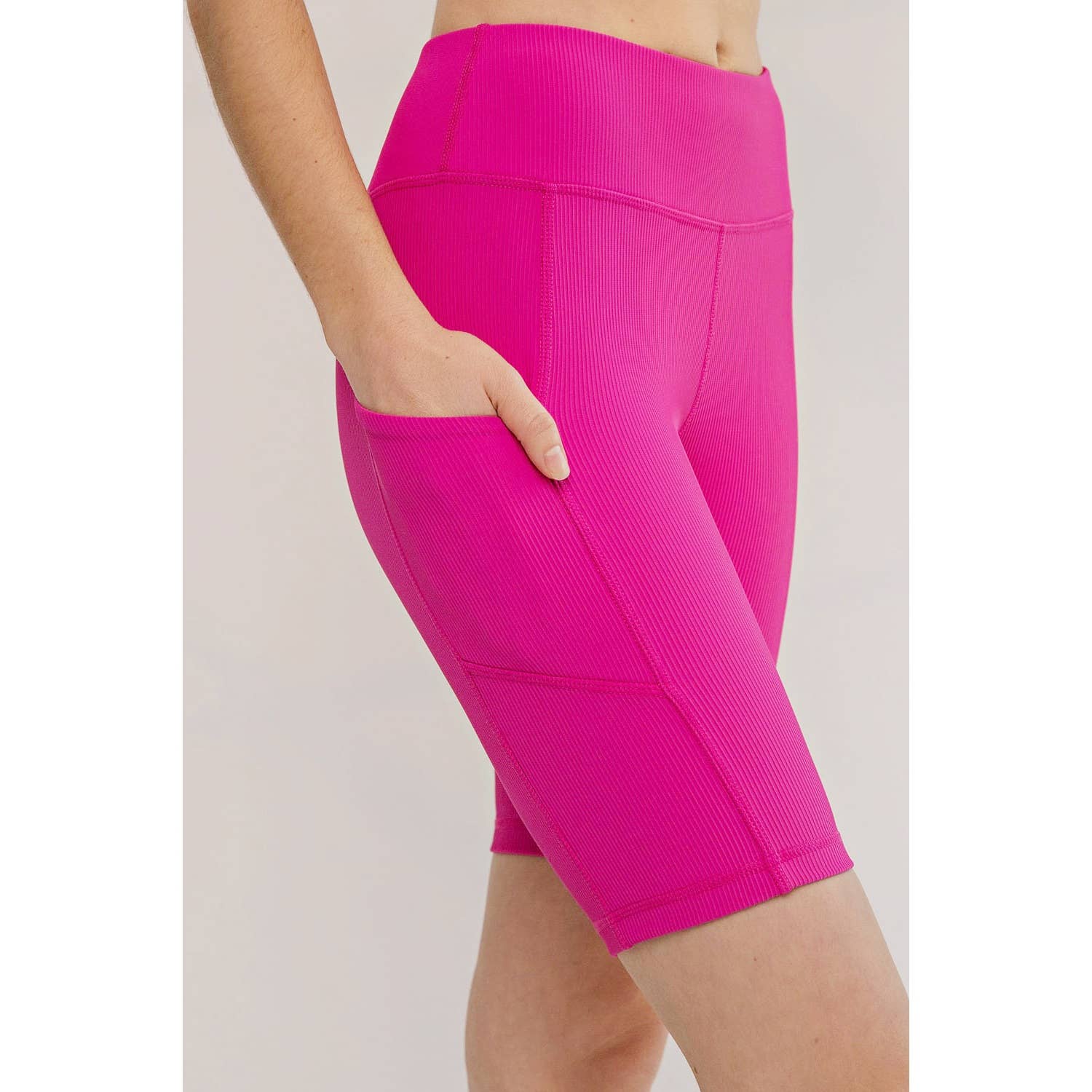 Rae Mode - Wholesale Athletic Shorts - Women's - NYLON RIB BIKER PANTS WITH SIDE POCKETS6