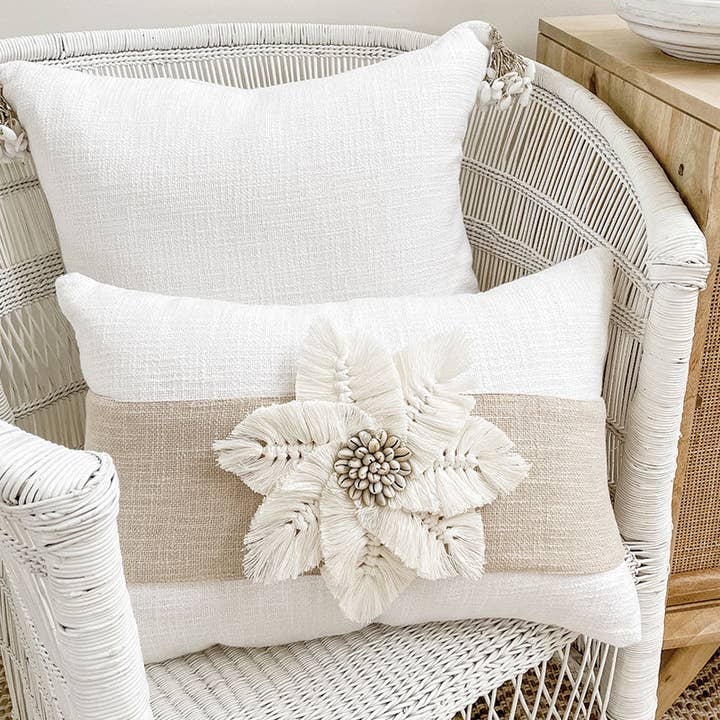WHITE MACRAME CUSHION for wholesale by The Cushion Accessory Co. Pty Ltd