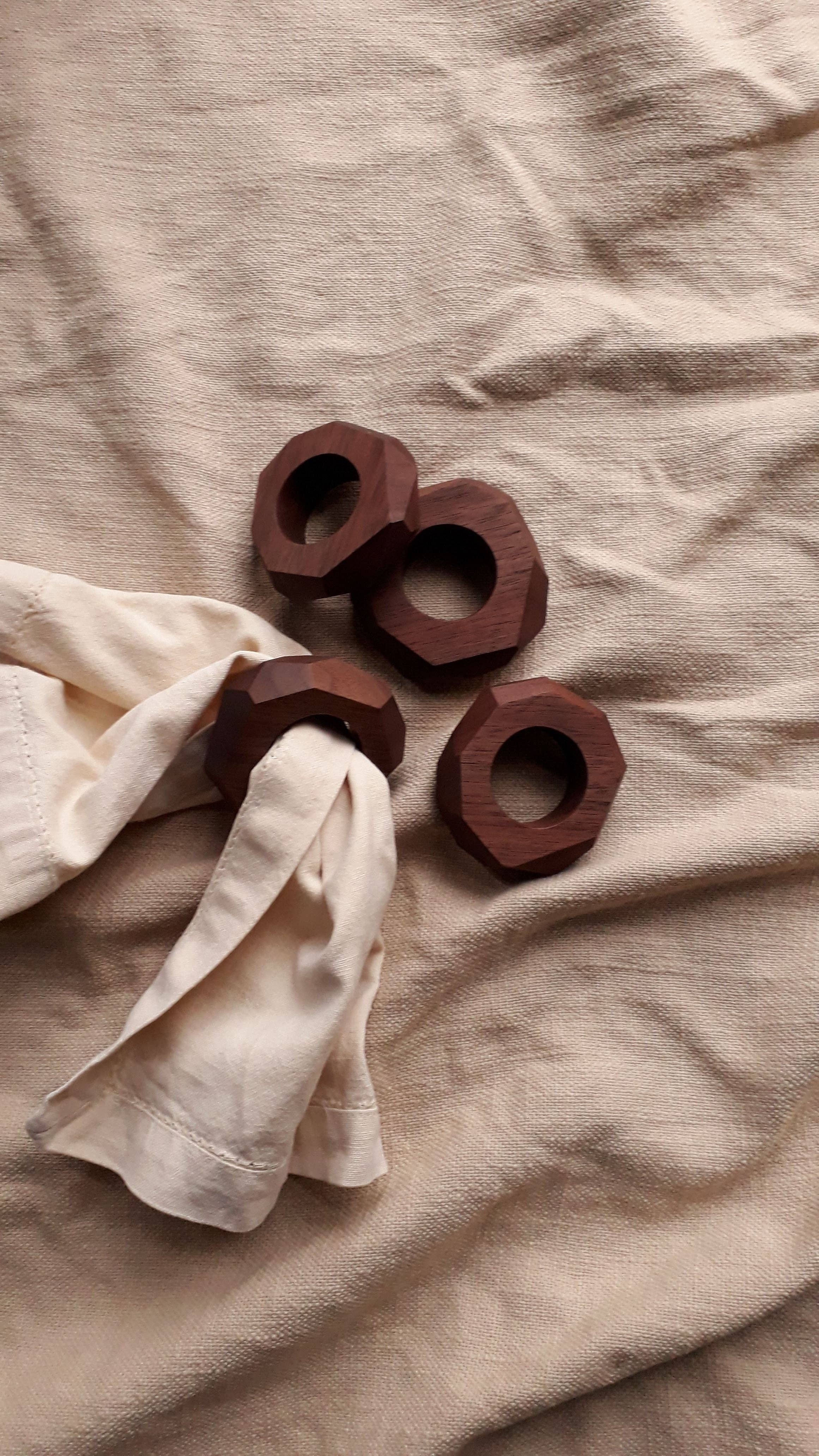 kanju Interiors - Wholesale Napkin Ring - Black Walnut Napkin Ring2