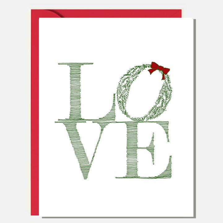 LOVE Holiday Card for wholesale by Rachelink Cards & Illustrations