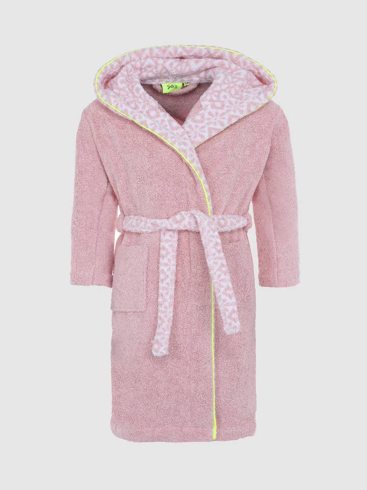 Accappatoio per bambini Col Azulejos French Terry rosa per la vendita all'ingrosso da parte di GILI'S