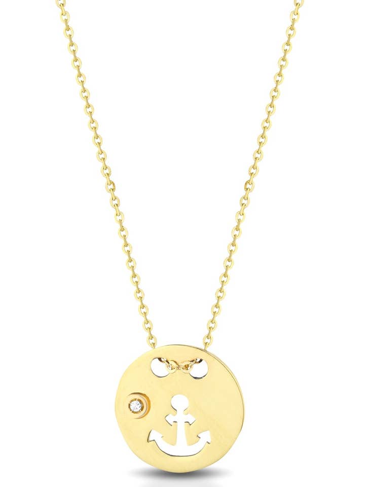 COLLANA CON PENDENTE TRAFORATO ANCORA per la vendita all'ingrosso da parte di Melissa jewels