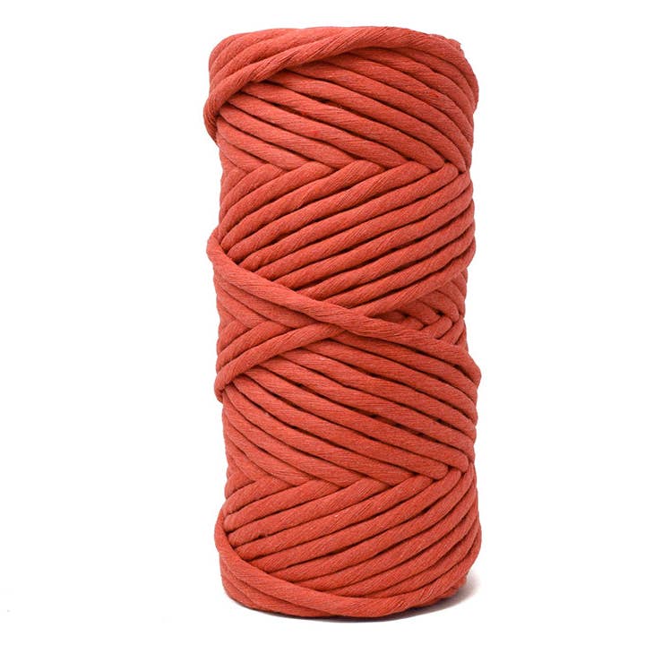 JUMBO SOFT COTTON CORD ZERO WASTE 8 MM - 1 SINGLE STRAND - TERRACOTA COLOR for wholesale by Ganxxet, Inc.