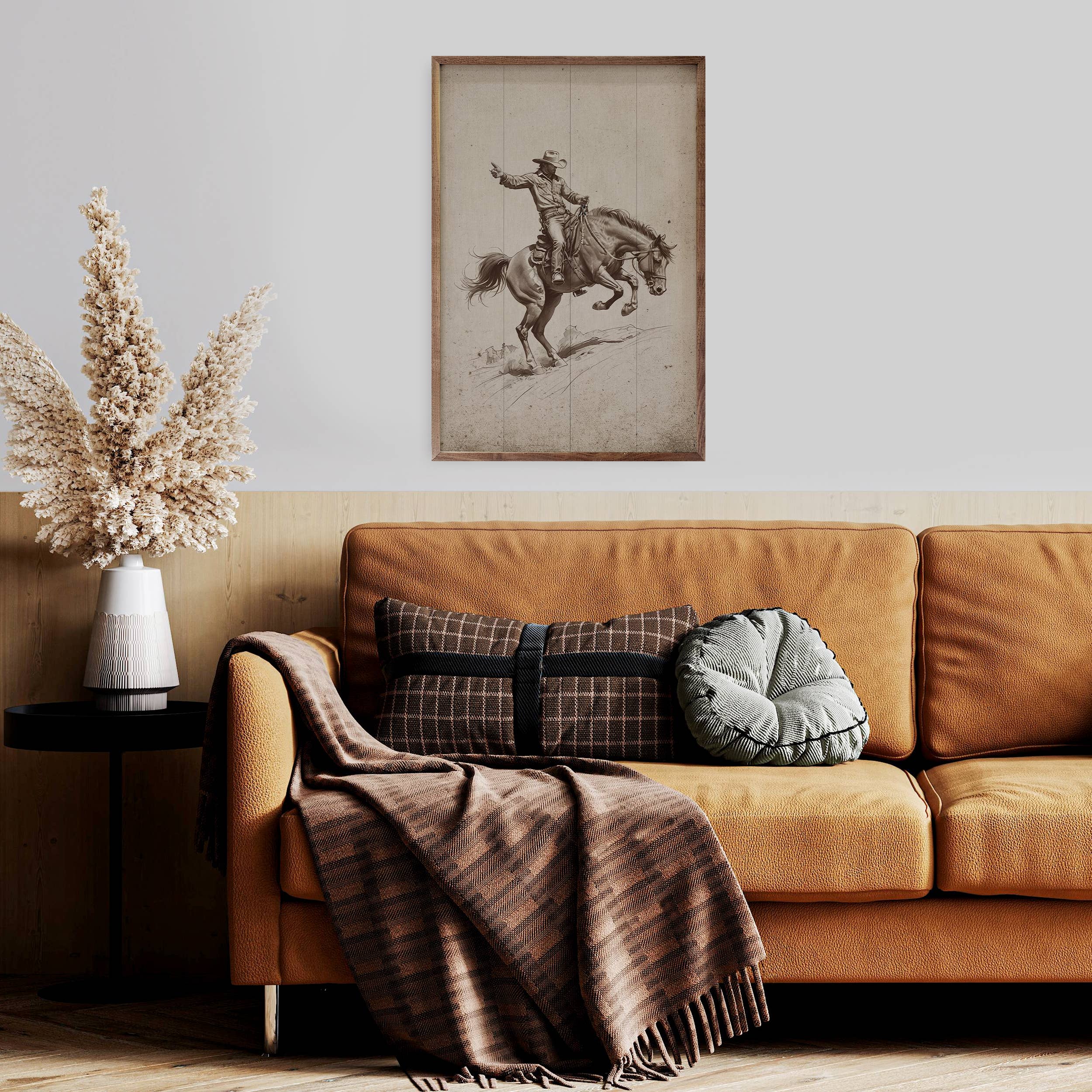Kendrick Home - Wholesale Wood Wall Art - Bronc Riding Cowboy2