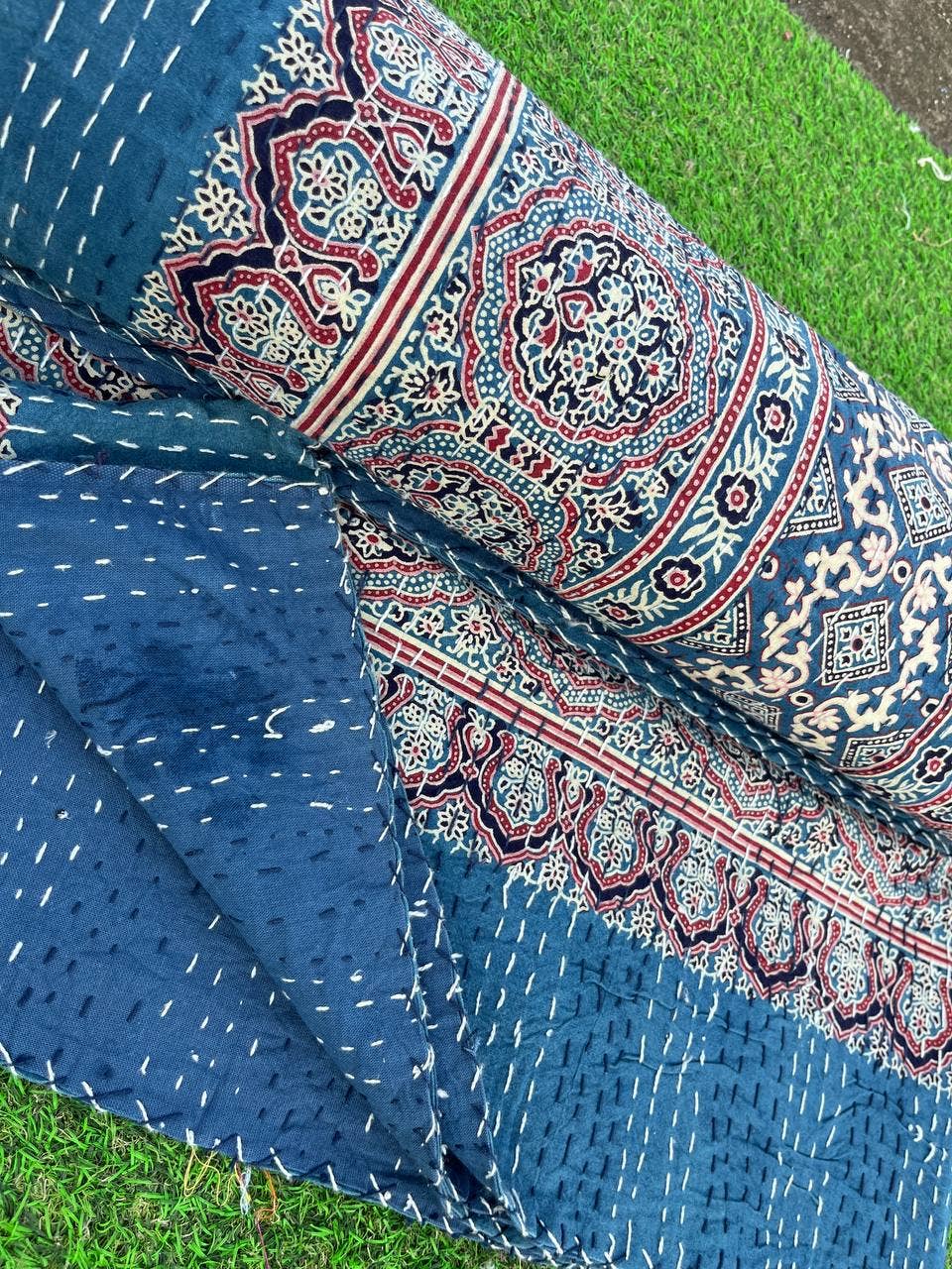 bhavnas boutique – wholesale Quilt – Bohemian Hand Block Print Bedding Boho Blanket Kantha Quilts6