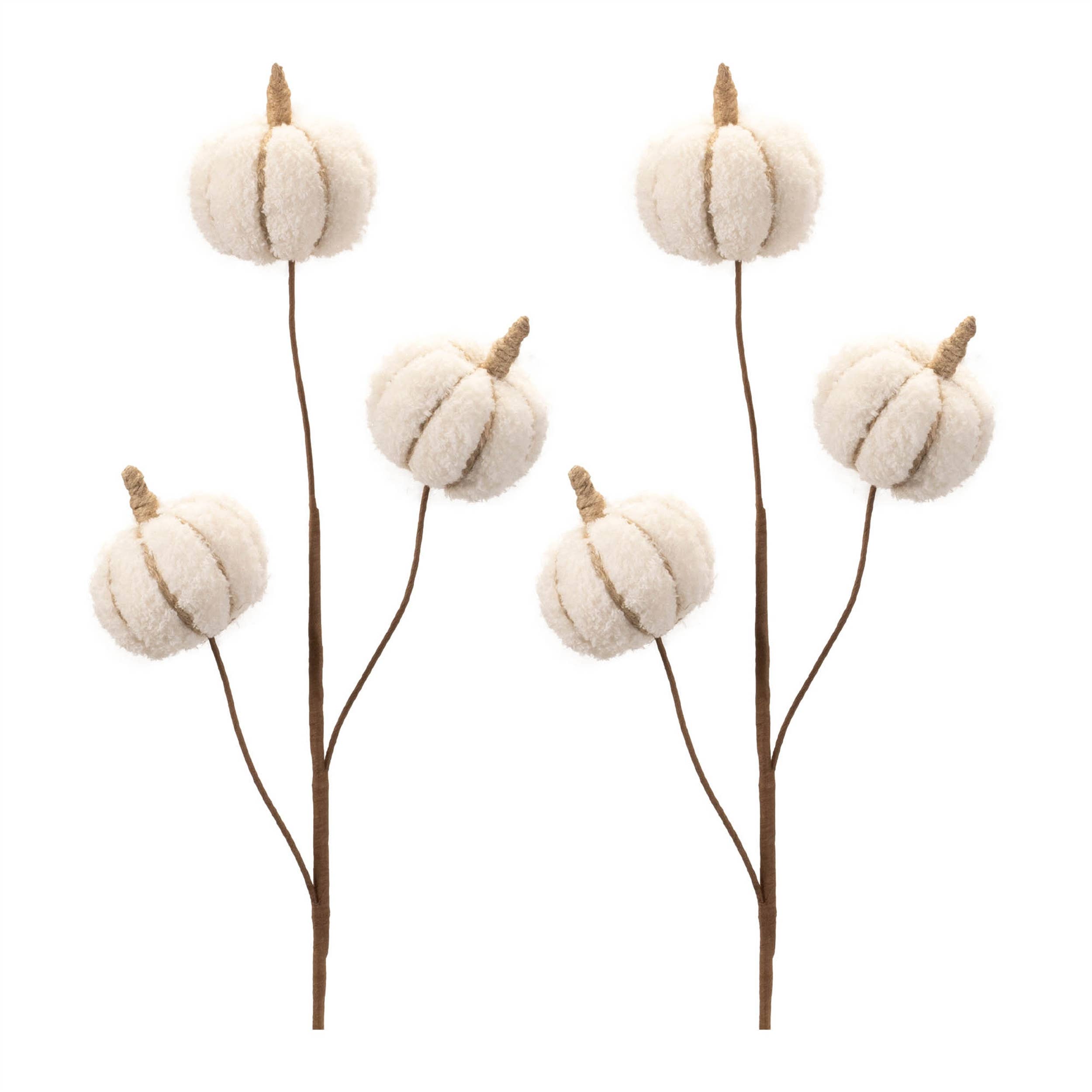 HomeRoots – wholesale Wreath – Six Cream Cream Fall Mini Pumpkins Wreath Sprays4