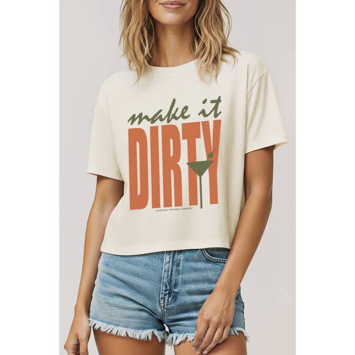 FAITES-EN UN DIRTY MARTINI GRAPHIC BOXY CROP TOP pour la vente par STARCHIS