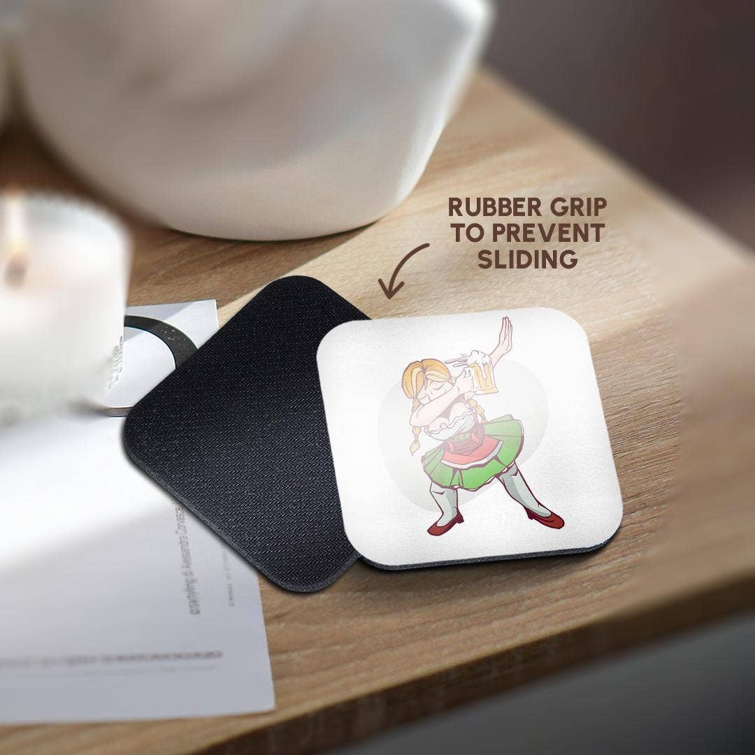 3dRose – Großhandel Untersetzer – 3dRose, Oktoberfest Dabbing Frau, Untersetzer10