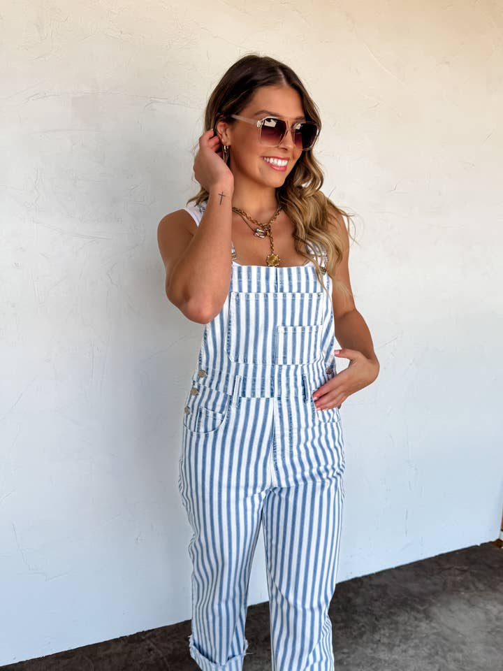 BLAKELEY - Wholesale Overalls - Women's - DAHLIA STRIPE OVERALLS0