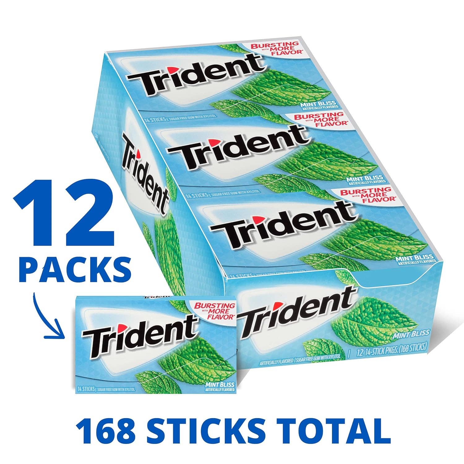 Snacky Candy - Wholesale Chewing Gum - Trident Mint Bliss 14 pc 12 pack5