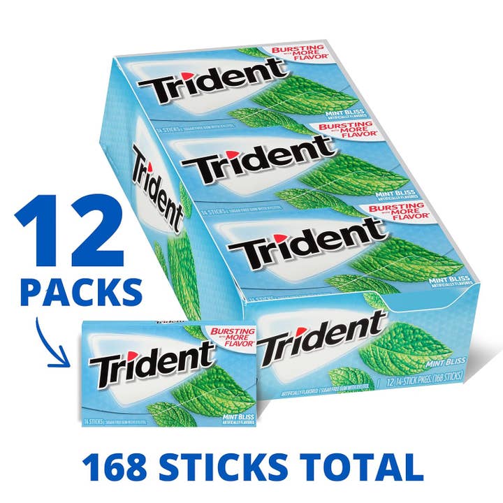 Snacky Candy - Wholesale Chewing Gum - Trident Mint Bliss 14 pc 12 pack5