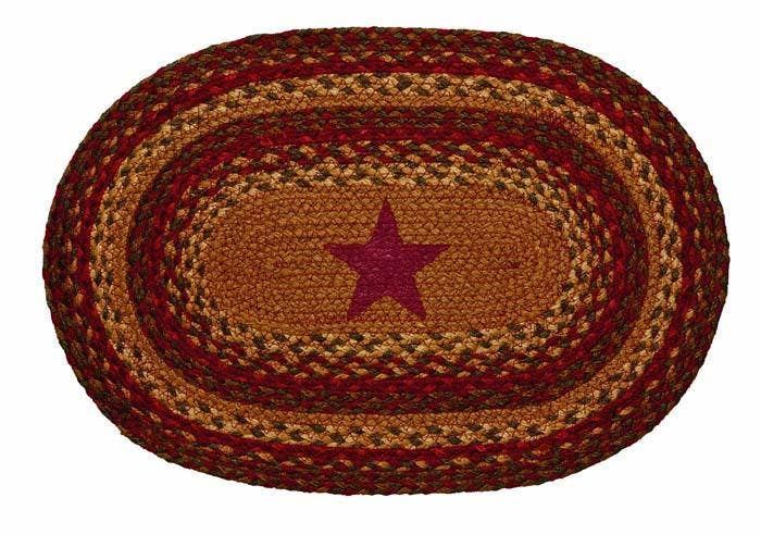 IHF HOME DECOR/IHF RUGS - Vente Tapis - Tapis de zone tressé en jute étoile de cannelle BR-2535