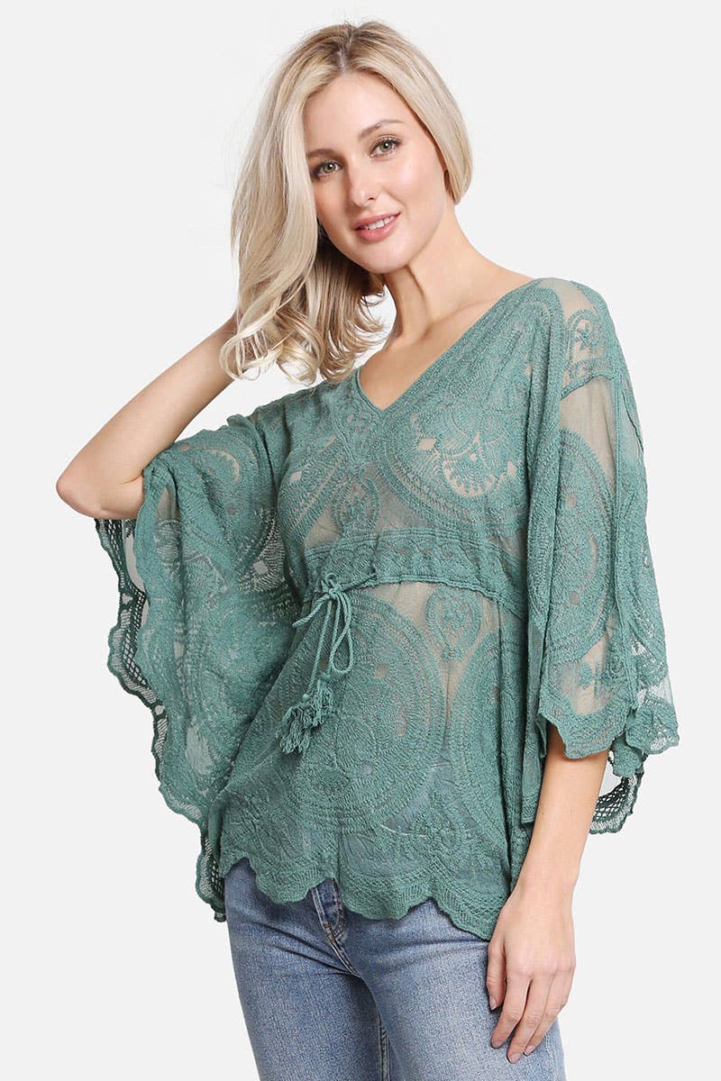 Fashion City - Wholesale Swim Cover Up - Women's - Women's Floral Pattern Drawstring Cover Up6