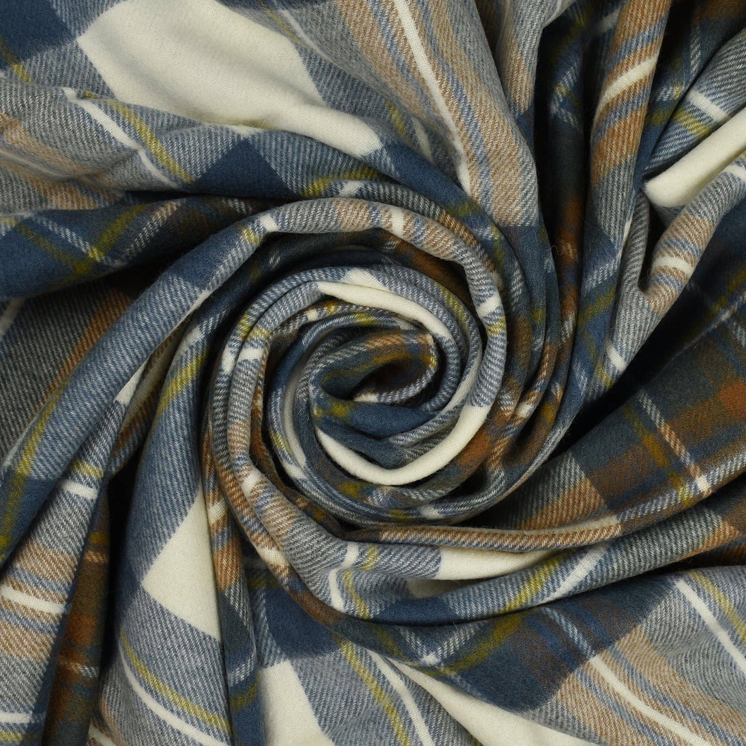 Prince of Scots - Wholesale Throw Blanket - Highland Tartan Tweed Merino Wool Throw - Muted Blue Stewart3