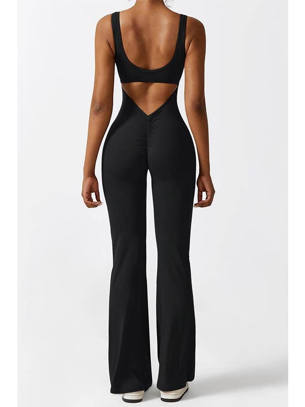 Color 5 - Wholesale Jumpsuit - Women's - Solid color premium sexy fashion jumpsuit with scrunch butt
