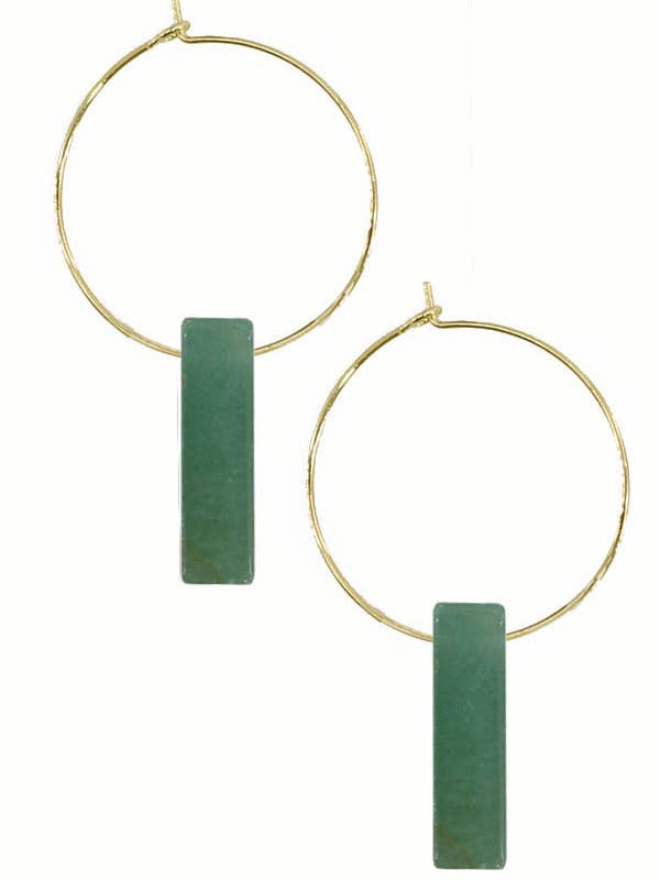Block Hoops Aventuirine for wholesale by Brass Sand