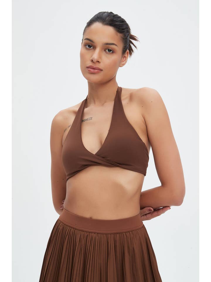 Mantra Active - Vendita all'ingrosso Reggiseno sportivo - Donna - Reggiseno Sportivo con Nodo Frontale e Schiena Aperta Chloe