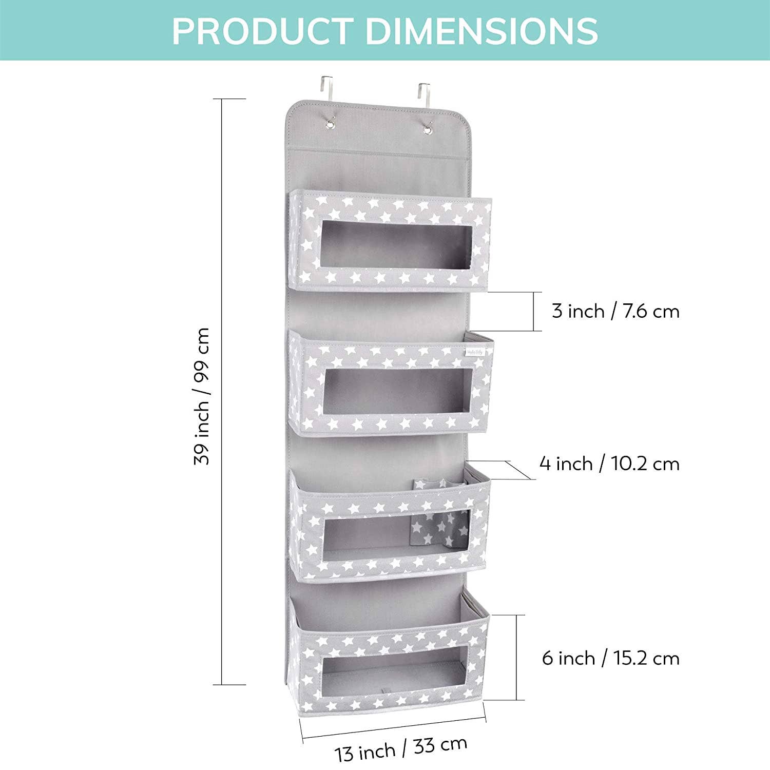 Vesta Baby - Wholesale Diaper Caddy - Baby - Baby Nursery Organizer Over the Door Hanging Storage - Grey4