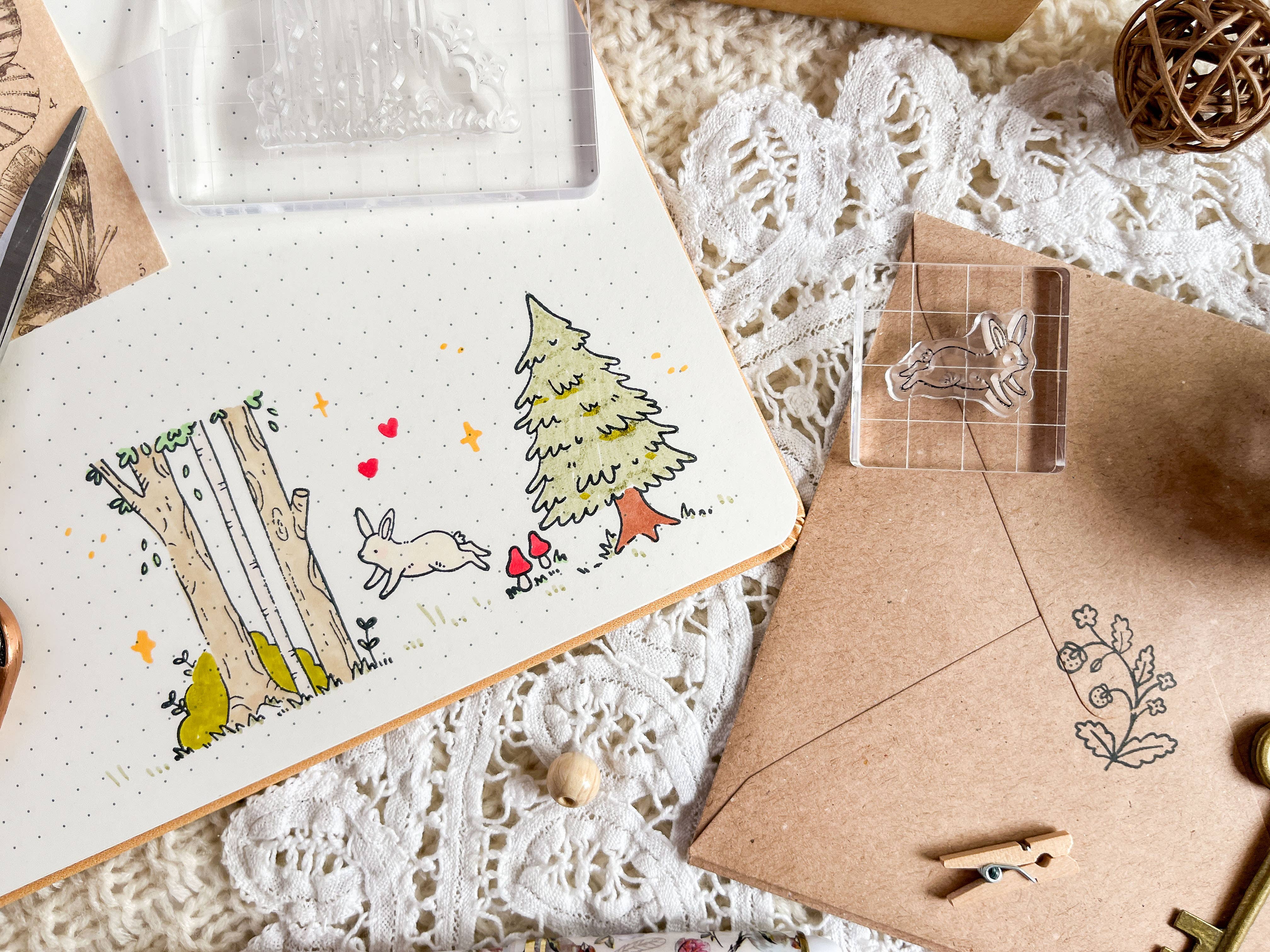 annalunakdraws – Großhandel Gummi-/Dekostempel – Clear Stamp Set - Forest Critters4