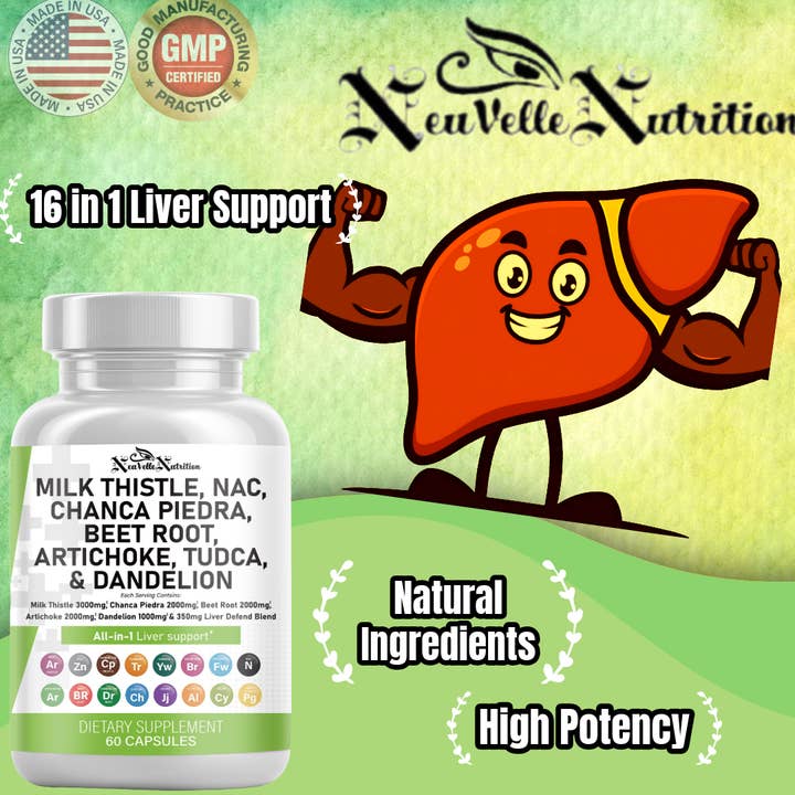 NeuVelle Nutrition - Wholesale Oral supplement/vitamin - NeuVelle Liver & Metabolic Detox Complex – All-in-1 Formula with Milk Thistle, NAC, Chanca Piedra, Beet Root, TUDCA, Artichoke, Berberine, Dandelion, Zinc, Turmeric & More – Advanced Liver, Digestion & Metabolism Support – 60 Vegan Capsules1