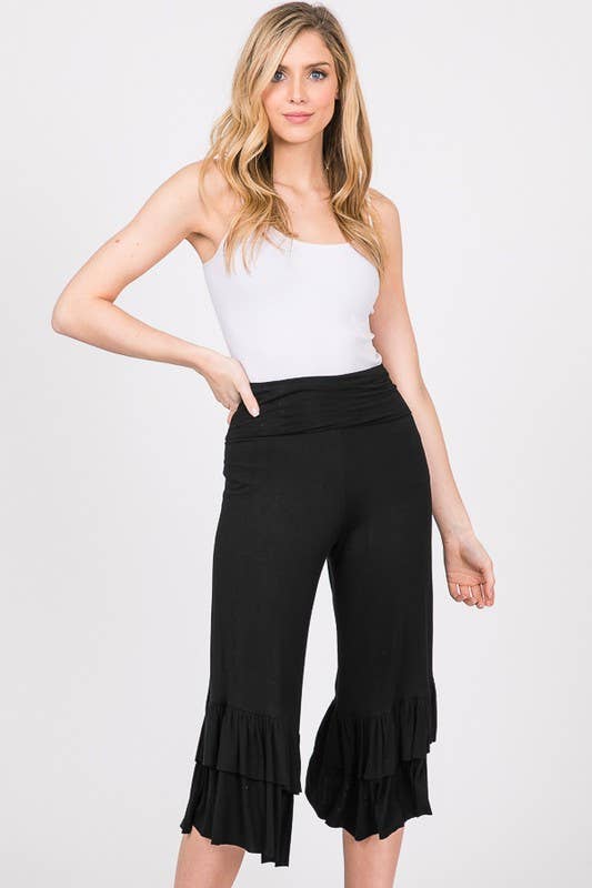 HEIMISH – Calças - Mulher por atacado – CALÇA CORTADA SÓLIDA SP1020S COM BABADOS17