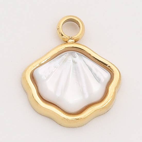 Vergoldeter Muschelanhänger, Perlmuttstahl, SCP104 für den Großhandel von Beads Creation
