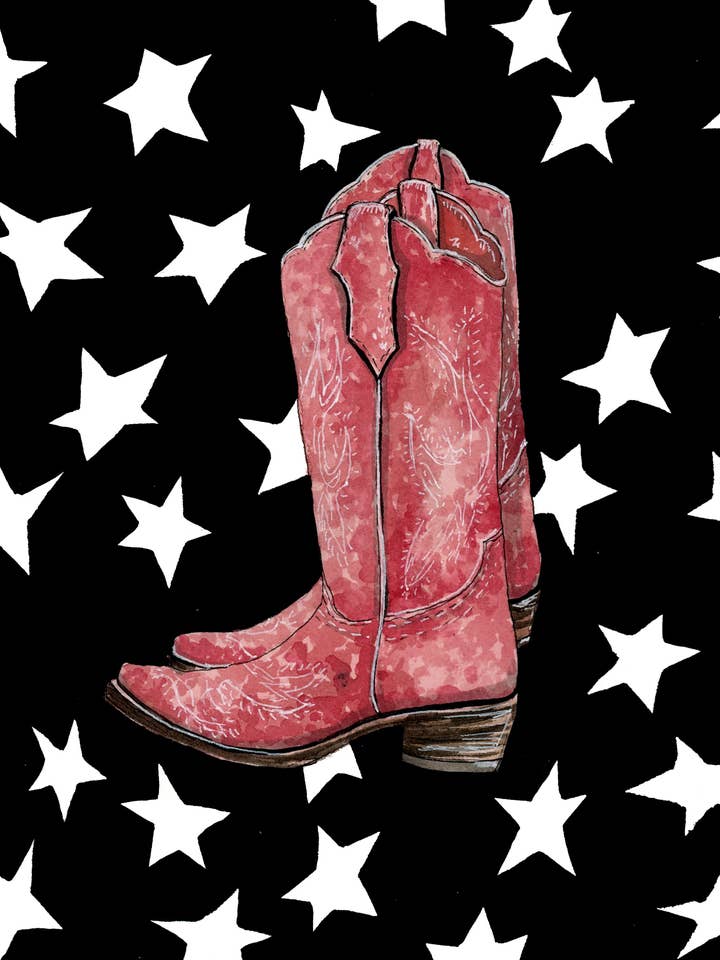 Pink Cowboy Støvler Kunsttryk for engroshandel hos artxnikki