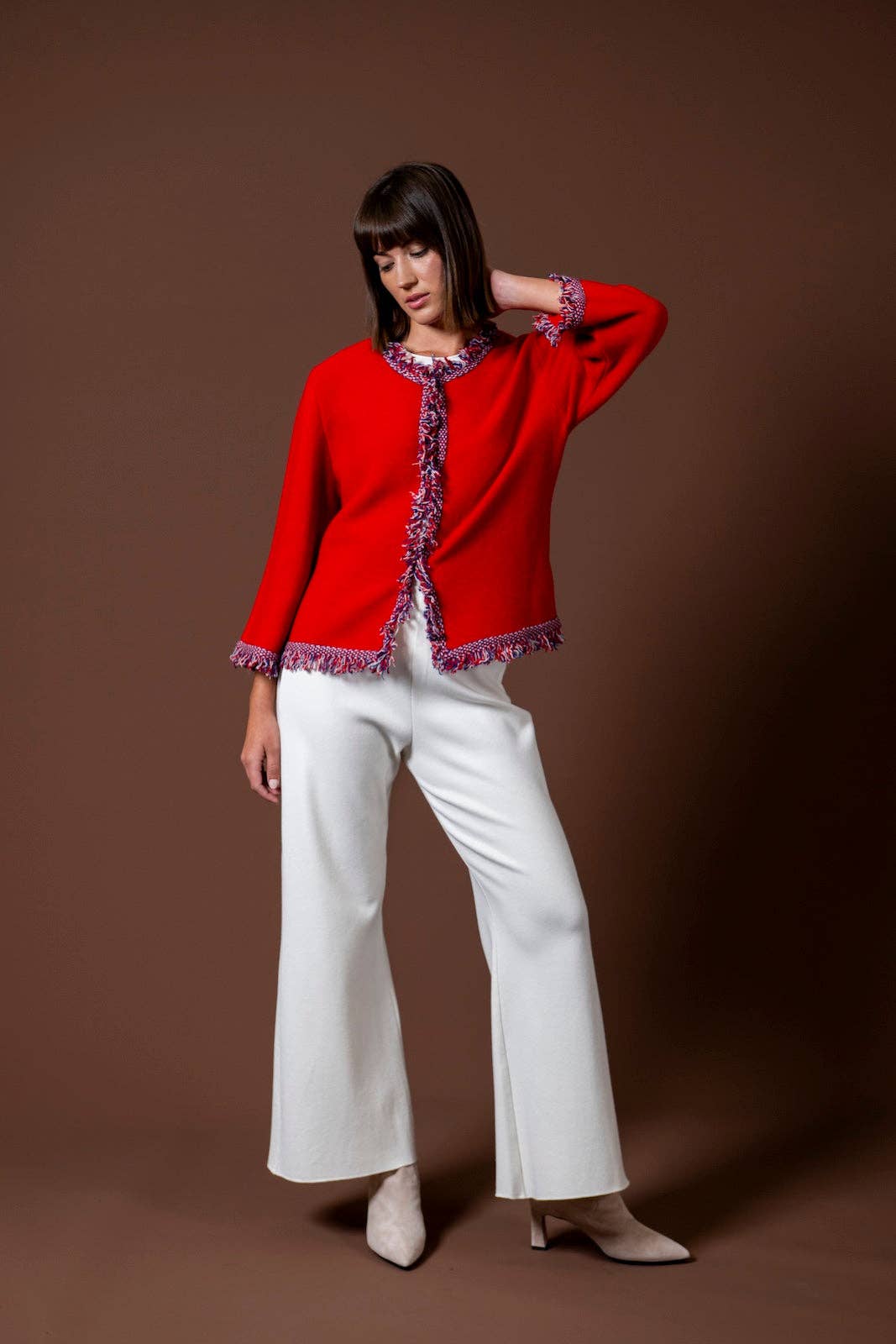 Biana - Wholesale Jacket - Women's - Rita Fringe Jacket ; Red4