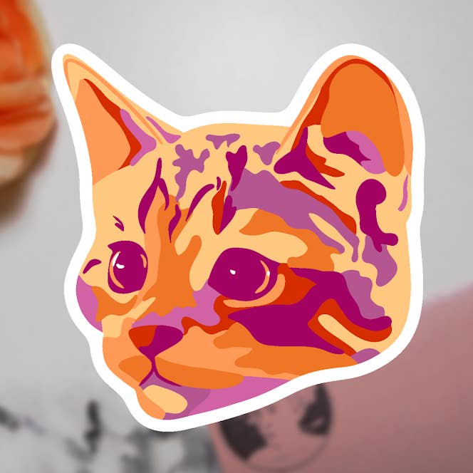 Lesbisk flagga katt klistermärke för wholesale av Jelly Jean Designs